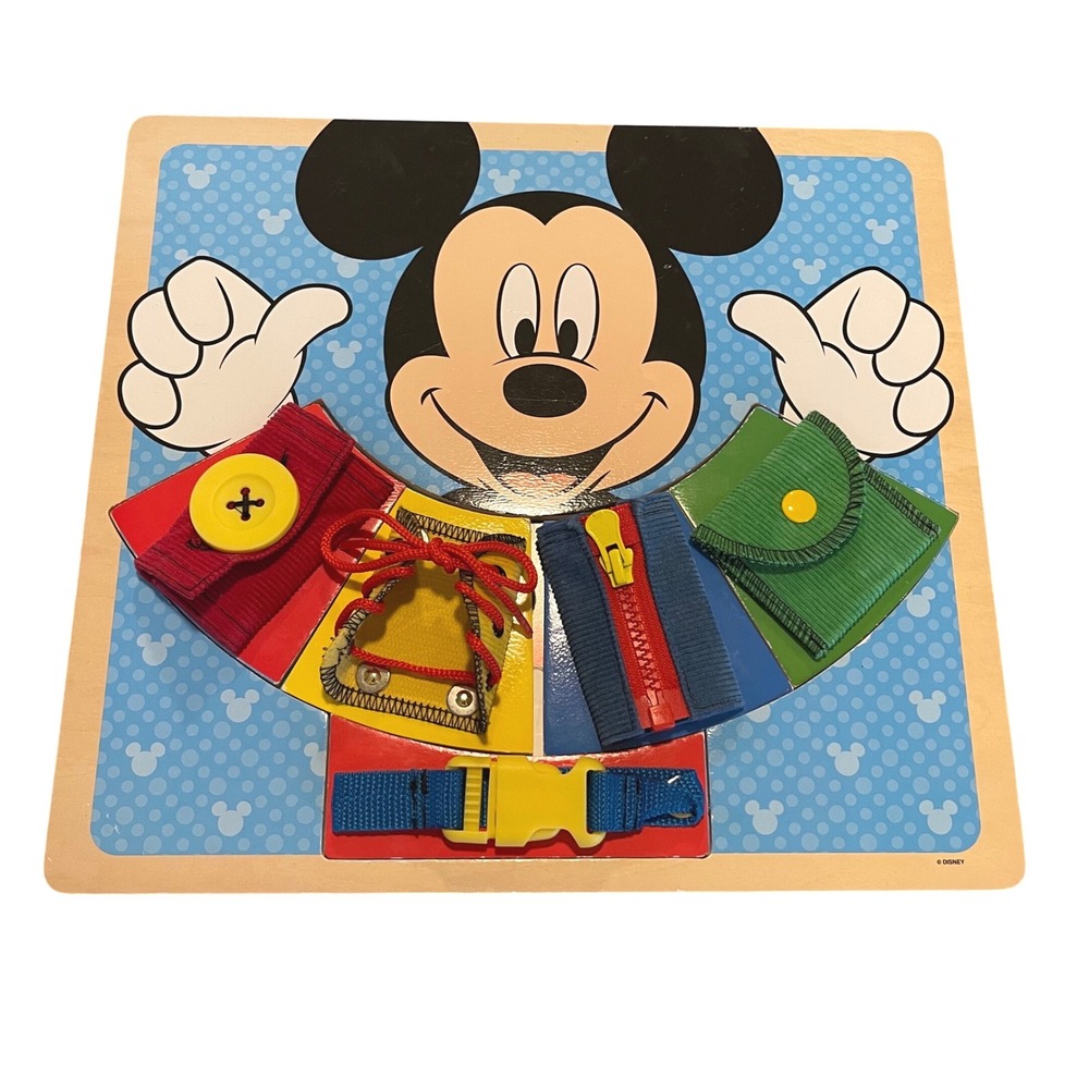 Melissa & Doug Mickey Mouse Wooden Basic Skills Board Kids Multicolor Learning